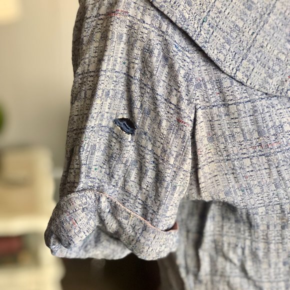 Vintage 1970s Handmade Belted Pink & Blue Pocket Dress - Picture 5 of 8